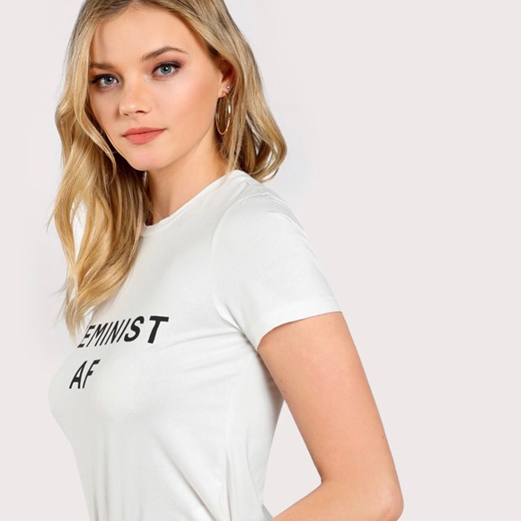 Feminist AF white t-shirt - Picture 2 of 4